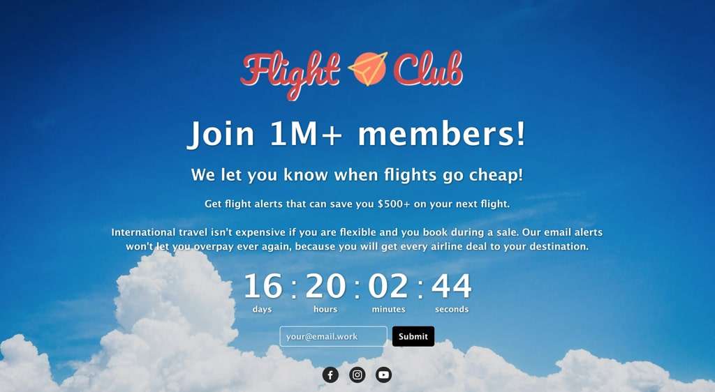 Flight Club Template Screenshot